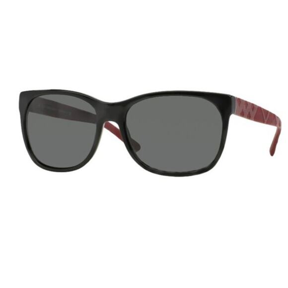 Women Designer Burberry BE4183 Logo Patterned Temples Rectangular Sunglasses - Picture 1 of 7